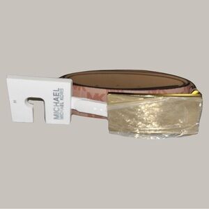 Michael Kors Rose Brown Belt with Gold Accents
